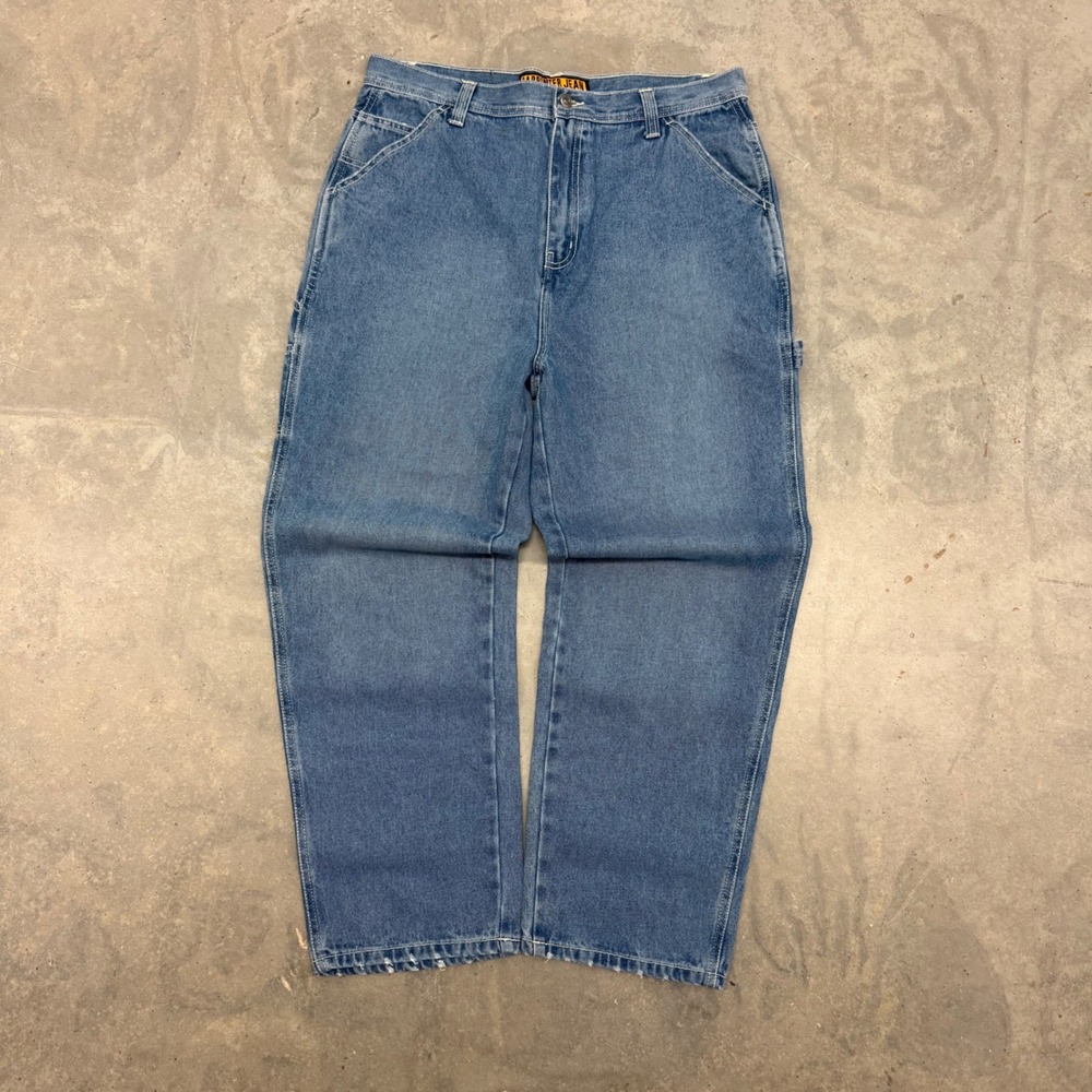 Y2K Mens Steve & Barry's Carpenter Jeans Baggy Workwear Denim 35x30